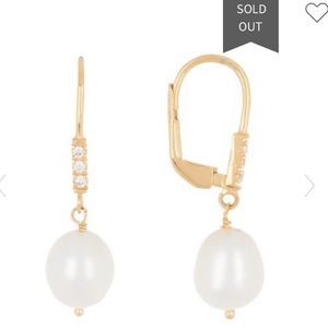 Sterling silver pearl and cubic zirconia drop earrings from Argento Vivo